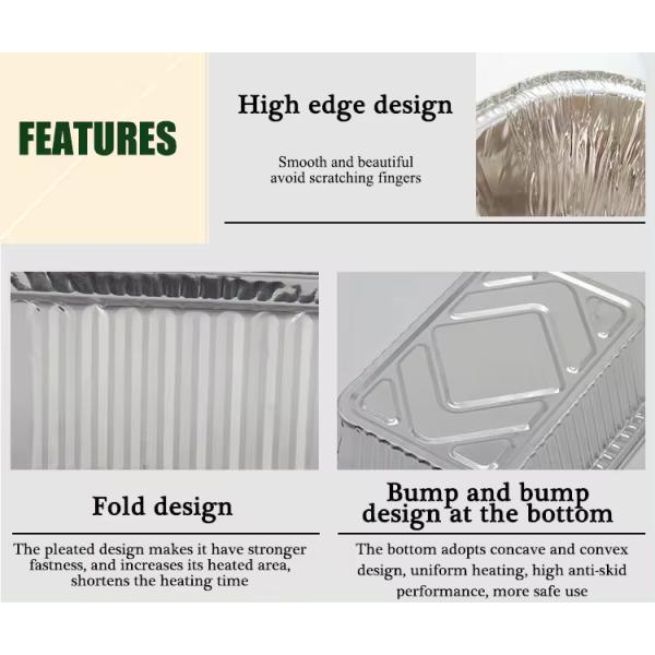 2 Compartment Aluminum Foil Container With Llid Capacity 750ml Serving Pan