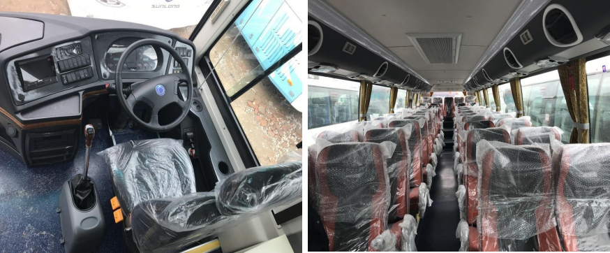 Manual Transmission 45 1 1 Tour Passenger RHD Coach Bus with L*W*H 11990*2450*3580mm