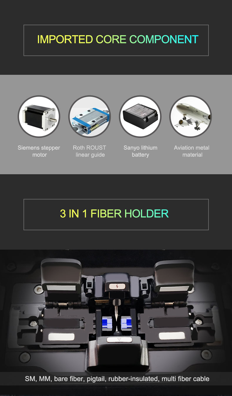 Automatic Heating Fiber Optic Fusion Splicer With 5 Inch Display Screen