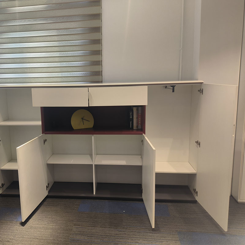 White Wooden File Cabinets Locking 2 4 6 Drawer CEO Office Lockers