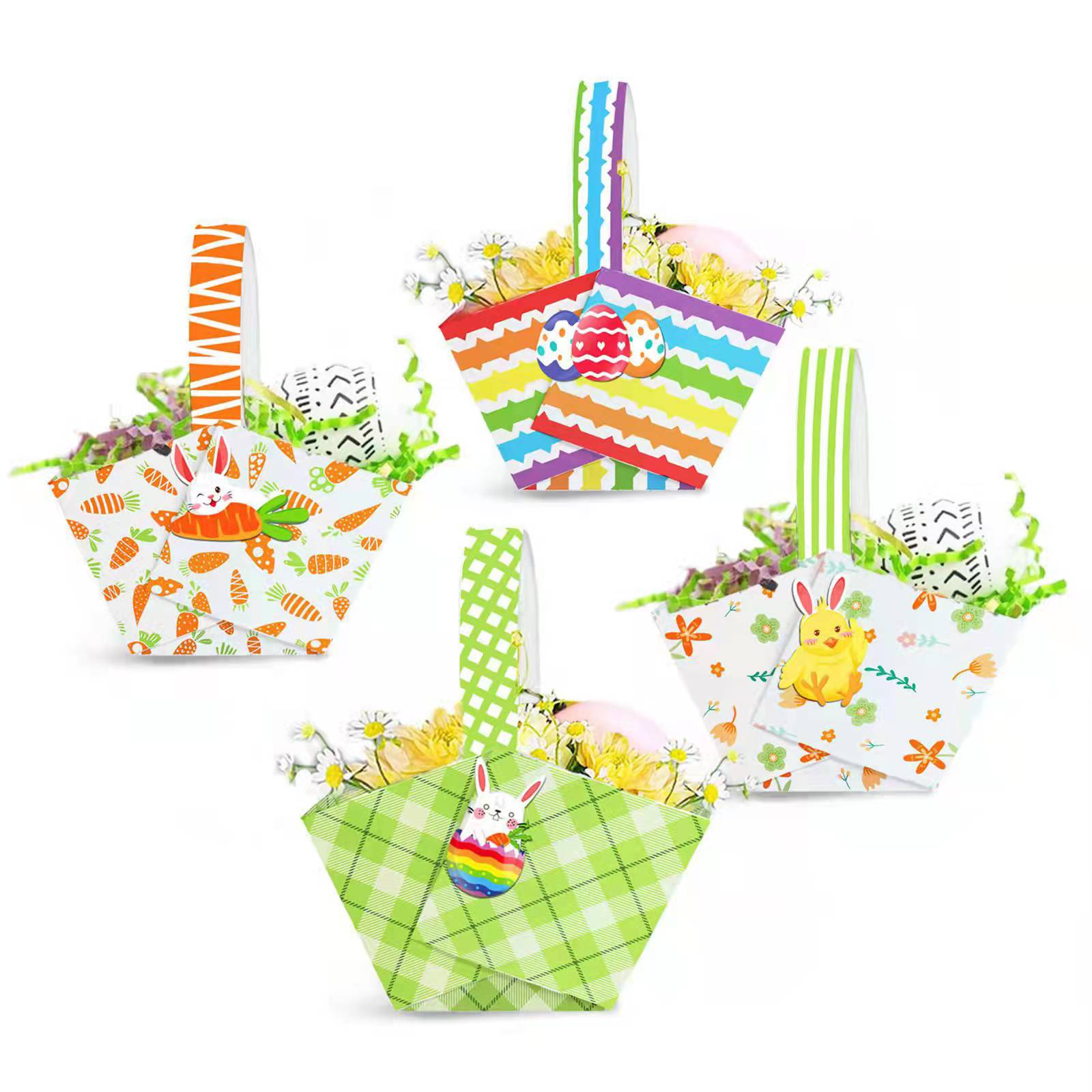 Handmade Cartoon Easter Egg Box , Paperboard Easter Chocolate Hampers