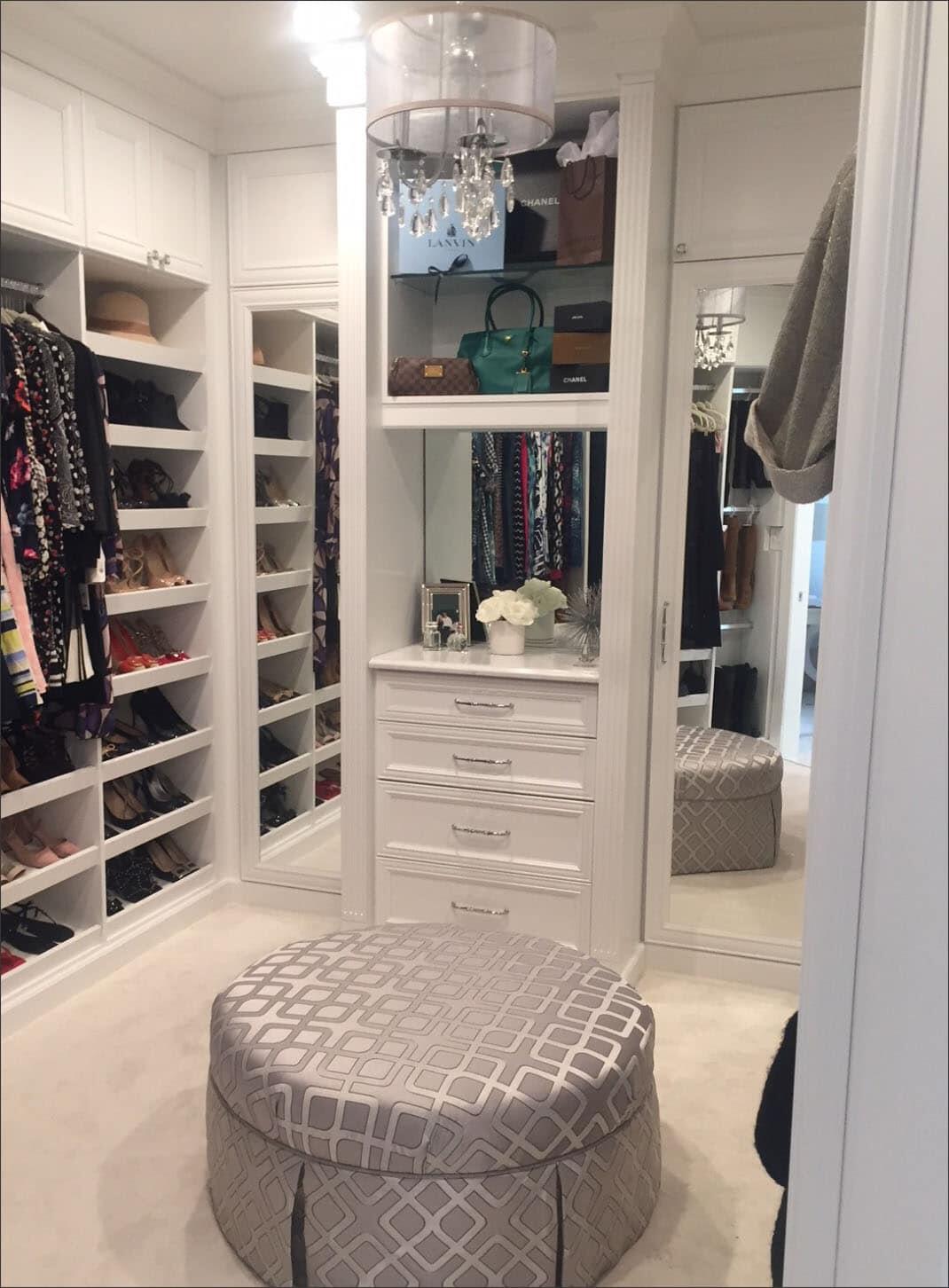 Modern Customized Luxury French Aluminum Frame White PVC Wooden Walk in Closet Cabinets