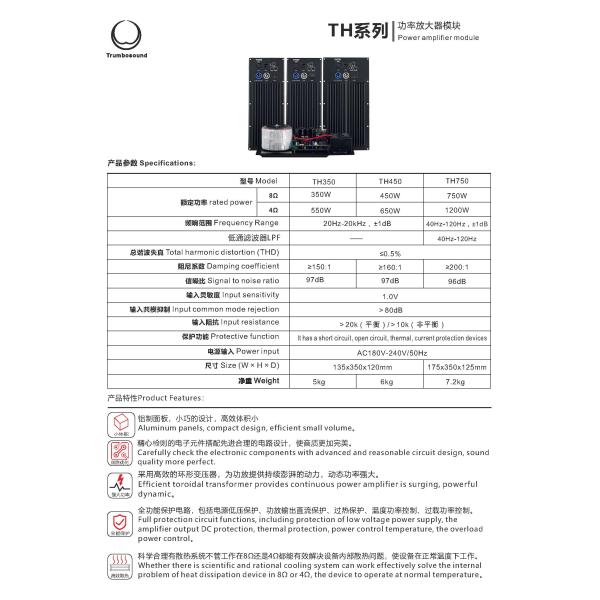 Mono amplifier board module class AB for active loudspeakers