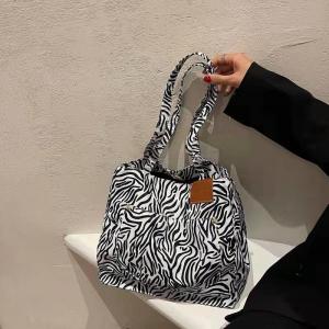 Quality Women Leopard Printing Eco Canvas Bags Animal Pattern Zebra Lady Tote Bags for sale