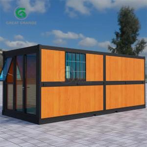 Quality 20ft Folding Portable Houses Manufacturer Folding Bunk Beds Wood Grain Panels Rock Wool Board for sale