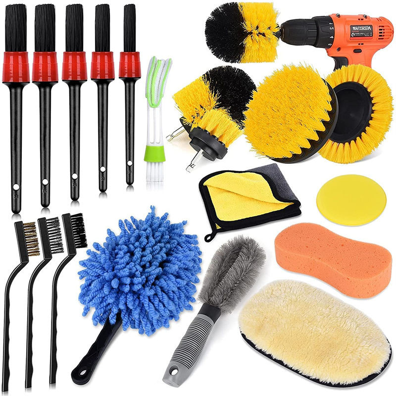 High Quality Removable Drill Soft Brush Car Detailing Brush Waxing Sponge For Interior Exterior Washing
