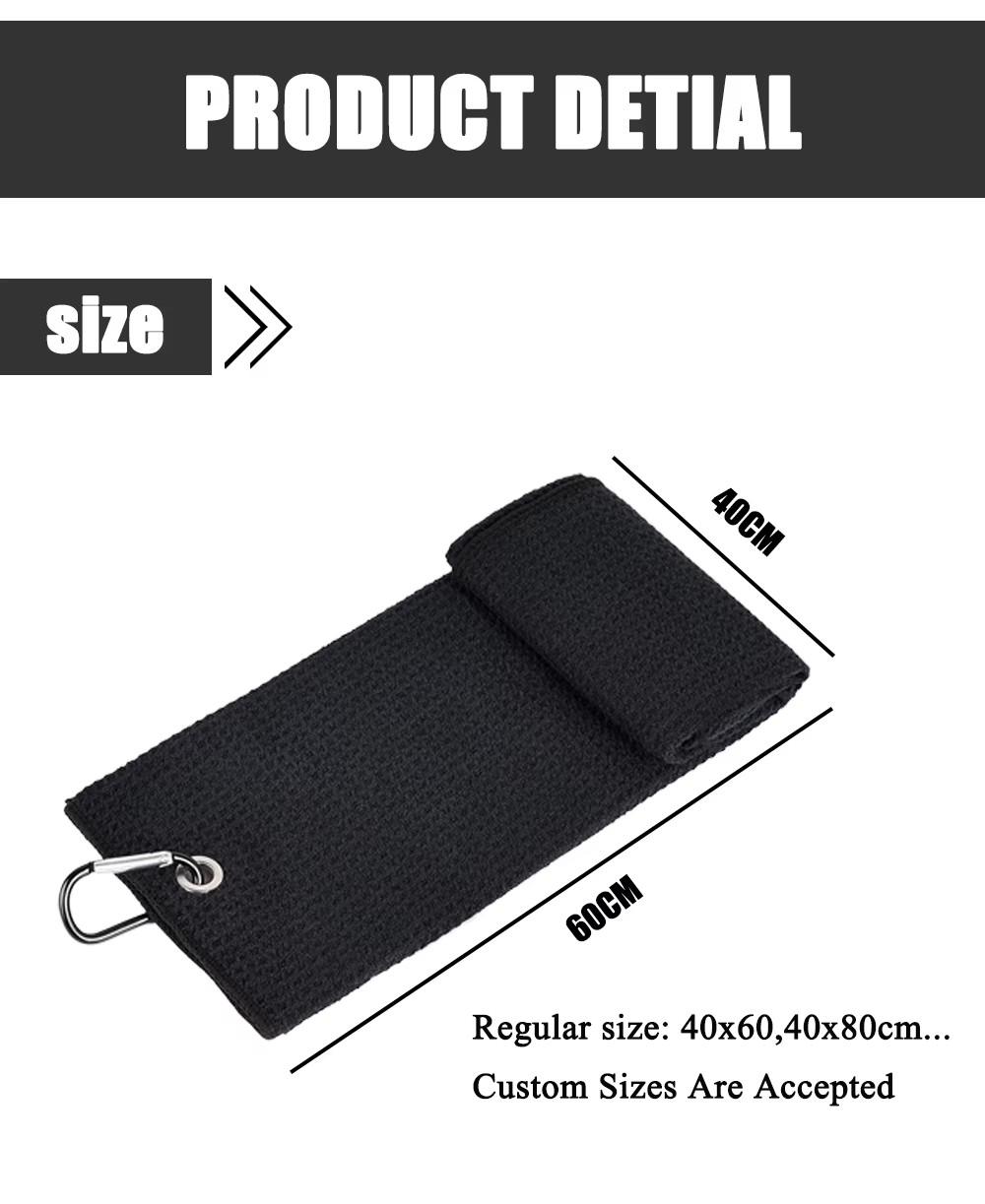 Personalized Designs High Quality Material Custom Printed Microfiber Waffle Weave Waffle Golf Towels