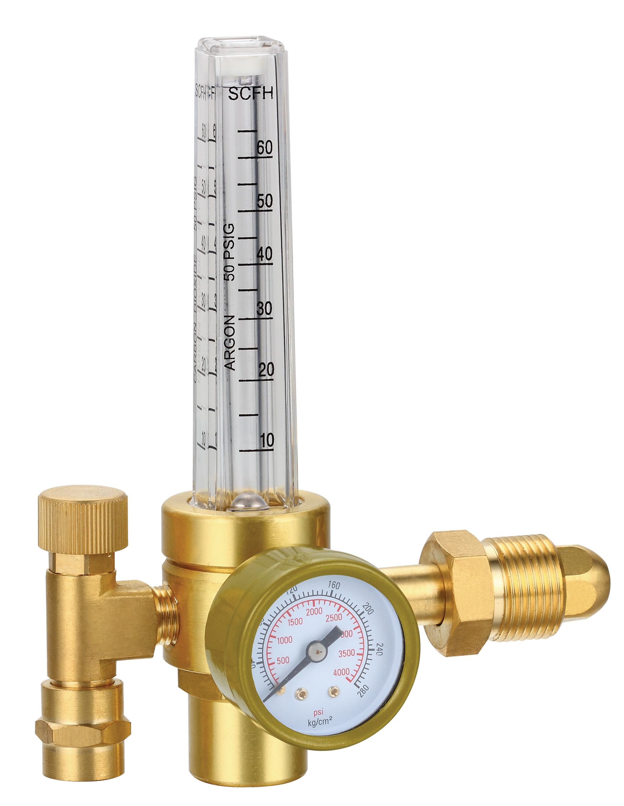 Compact Design Compressed Gas Pressure Regulator With Flow Meter Easy Installation