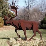 Large Rust Moose Corten Steel Sculpture Metal Abstract Art Animal Deer Elk