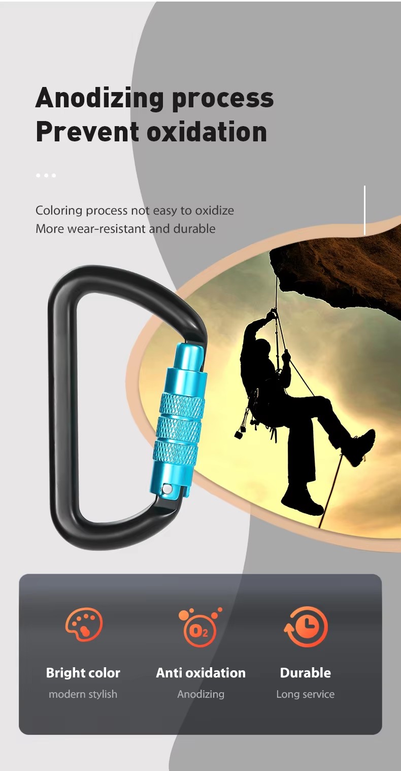 25kN Hammock Aluminum 0 Shape Carabiners for Camping and Outdoor Snap Hook