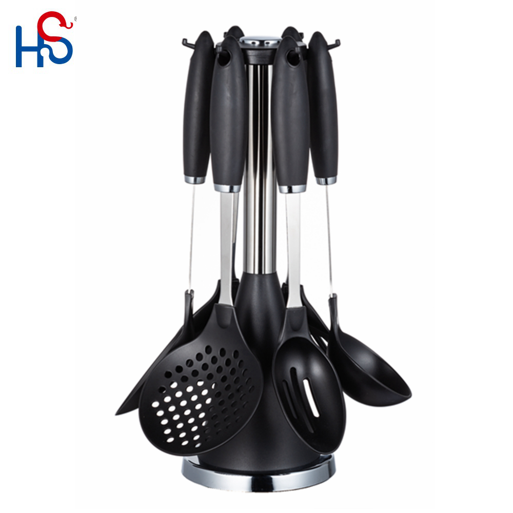 TPR Handle Stainless Steel Kitchen Utensils Spoons for Home and Kitchen Accessories