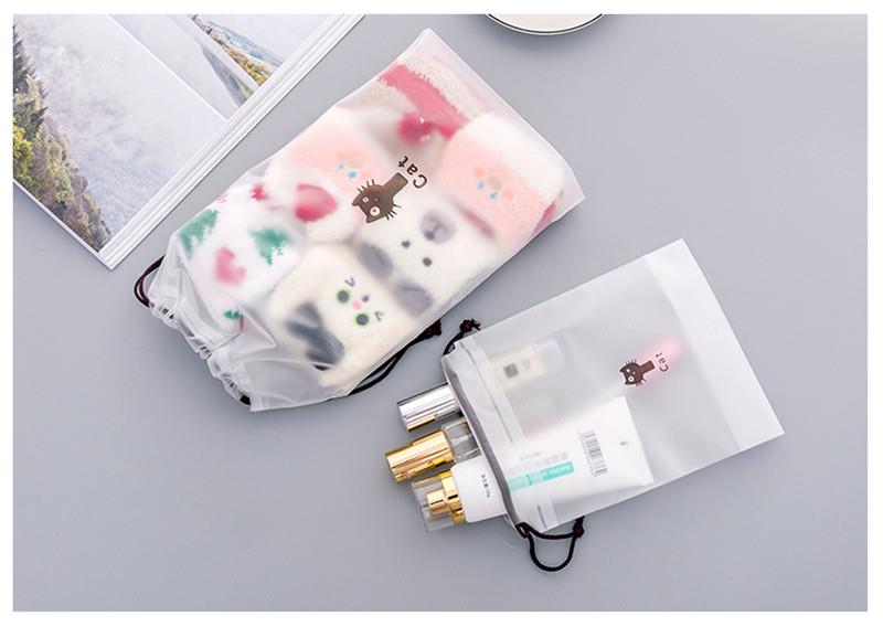 Poly Drawstring Bag EVA Frosted Plastic Drawstring Storage Bag for Clothing Custom Logo