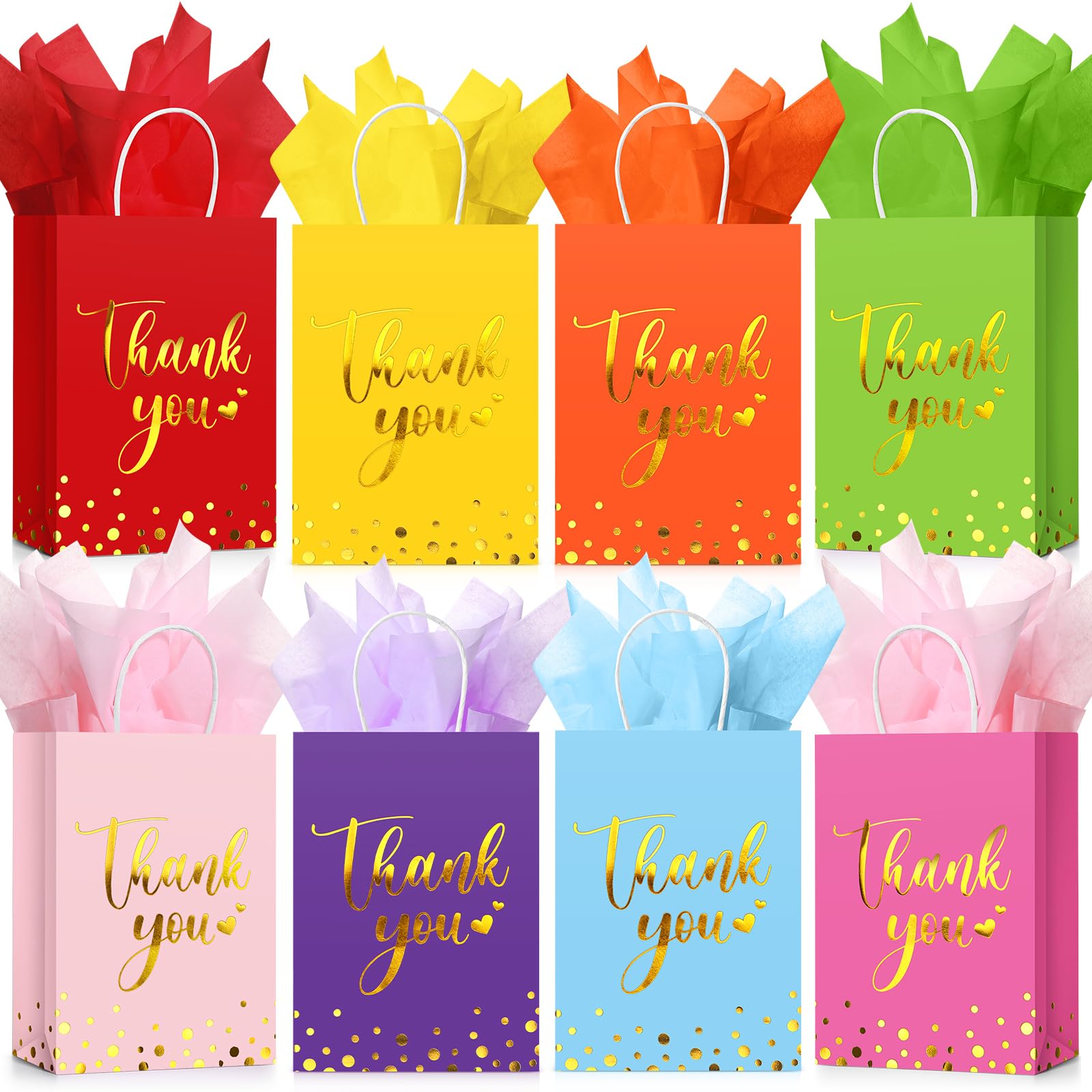 Gravure Printing Custom Color Pink Paper Thank You Gift Kraft Paper Bags With Logo Print
