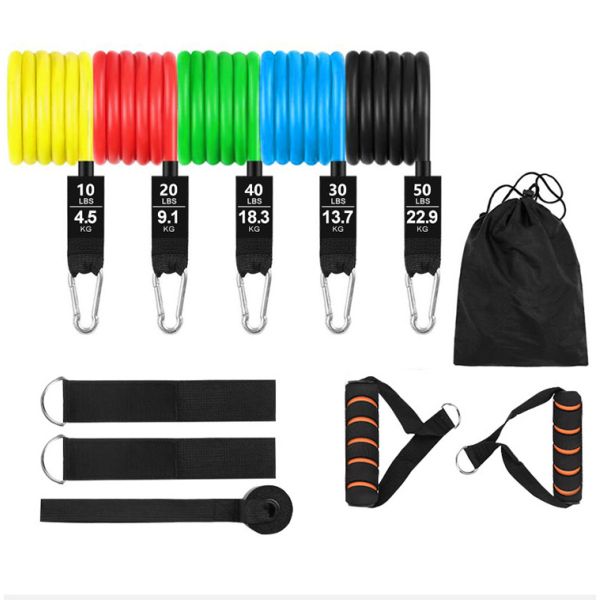 Resistance Band Set With Multiple Resistance Levels And Accessory Kit
