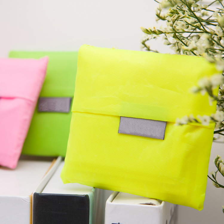 Purple Yellow Reusable Foldable Shopping Bag 55*35cm Fold Up Grocery Bags