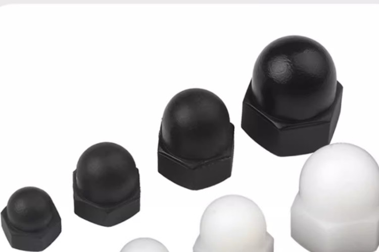 Custom M10 M18 Nylon Dome Cap Nuts M16 Acron nuts Black white round head Plastic Nuts