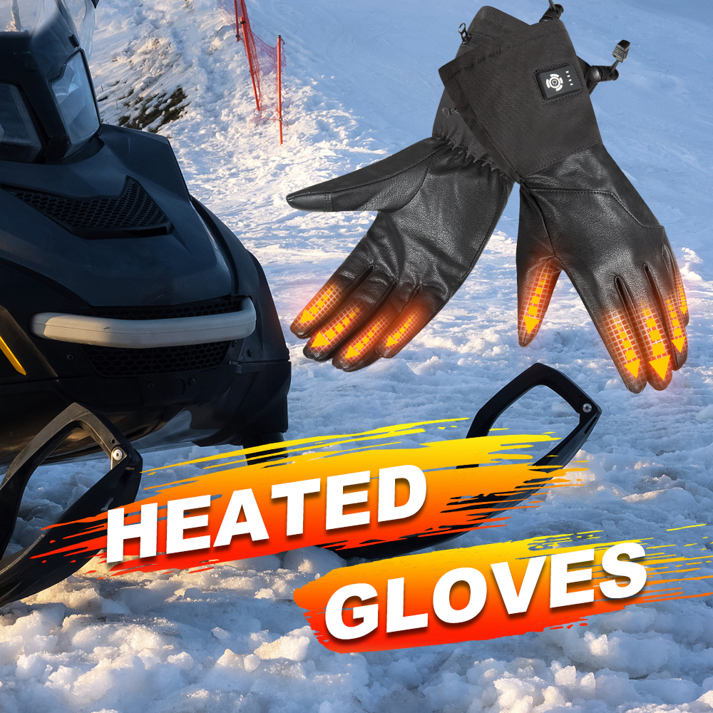 PU Rechargeable Heated Gloves Winter Waterproof Split Finger 5V USB DC 7.4v 12v 2200 2600 3000Mah