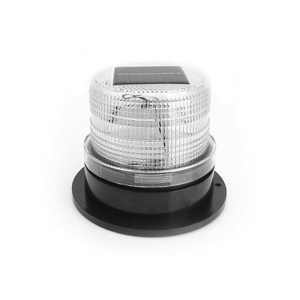 Solar DC 10-110V LED Rotary Flashing Strobe White Warning Light Flashing Beacon