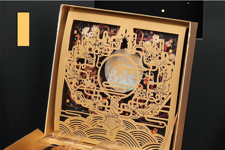 Custom Logo Ivory Paper Sweet Box Luxury Style Moon Cake For Gift