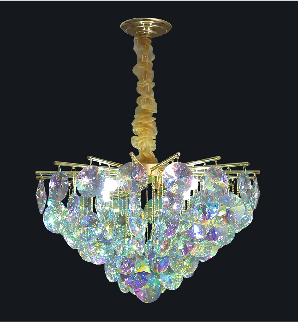 Creative Colorful Crystal Chandelier For Living Dining Room Led Home k9 crystal chandelier(WH-CY-223)