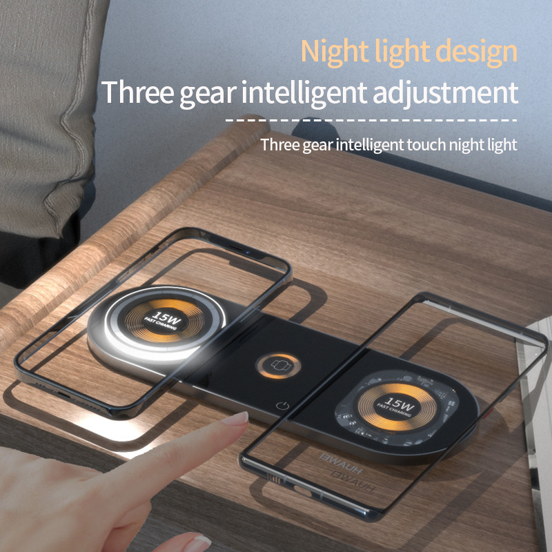 LED Magnetic Wireless Charger 4In1 Fast Charging Over Current Protected