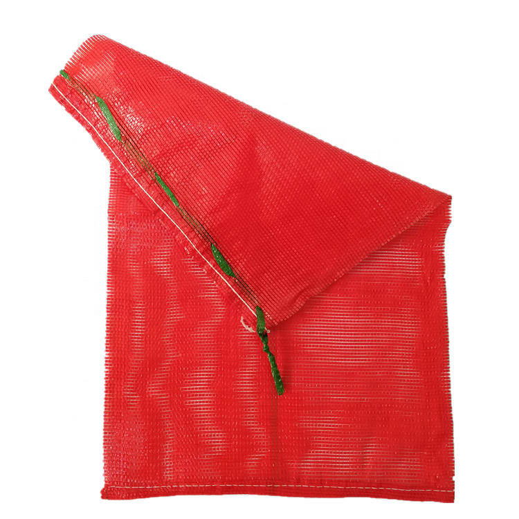 Green Customized Size Raschel Onion Packaging Sack PP Leno Mesh Bag for Fruits and Vegetables