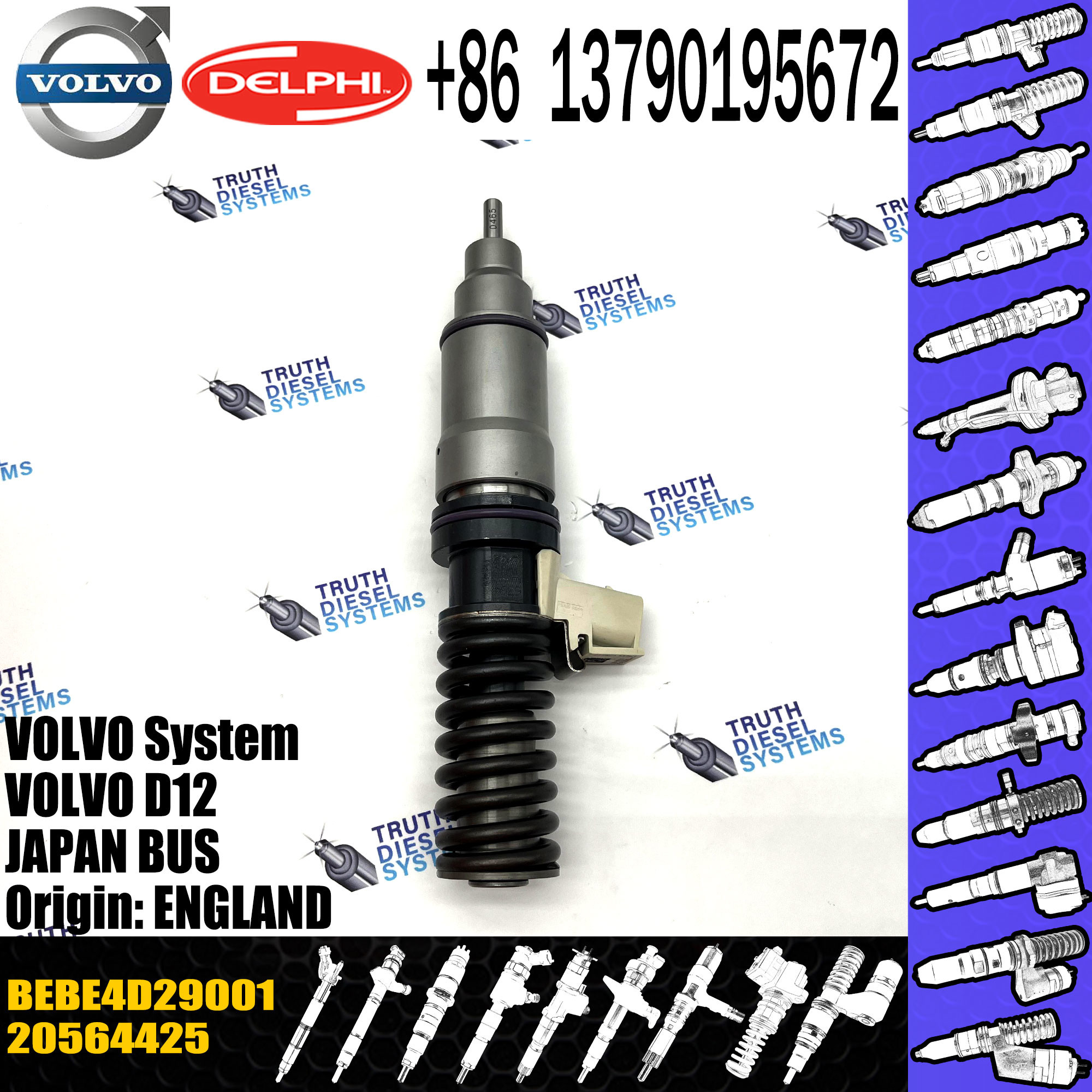 Common Rail Diesel Fuel Injector 20564425 BEBE4D10001 BEBE4D29001 for Engine Parts