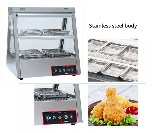 SS Hot Food Warmer Showcase Display Food Warmers Showcase Cake Display Fridge