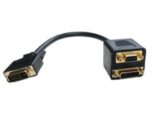 Quality DVI male to DVI and VGA female adapter cable,DVI(24+1) Twins cable for sale