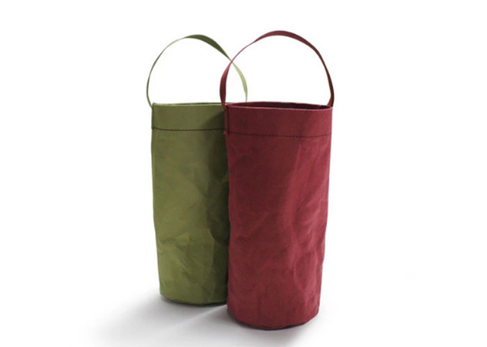 Washable Kraft Paper Wine Bottle Bags Eco Friendly Recycled Design