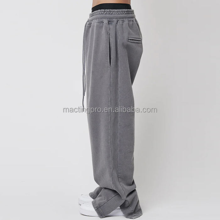 Men's 2024 Spring Summer Wide Leg Sweatpants with Custom Logo and Heavyweight Fabric