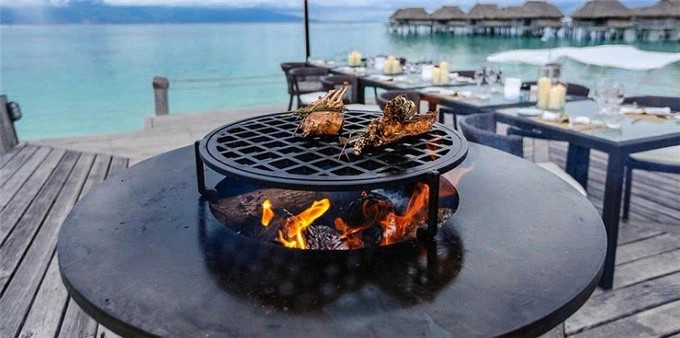 Outdoor Corten Metal Corten Steel Bbq Grill 100x90CM