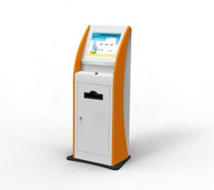 Quality Interactive Queuing Free Standing Kiosk Card Reader Receipt Printer Design for sale