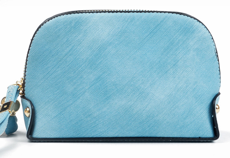 Wholesale Pure Color Blank Summer PU Leather Cosmetic Mini Bag