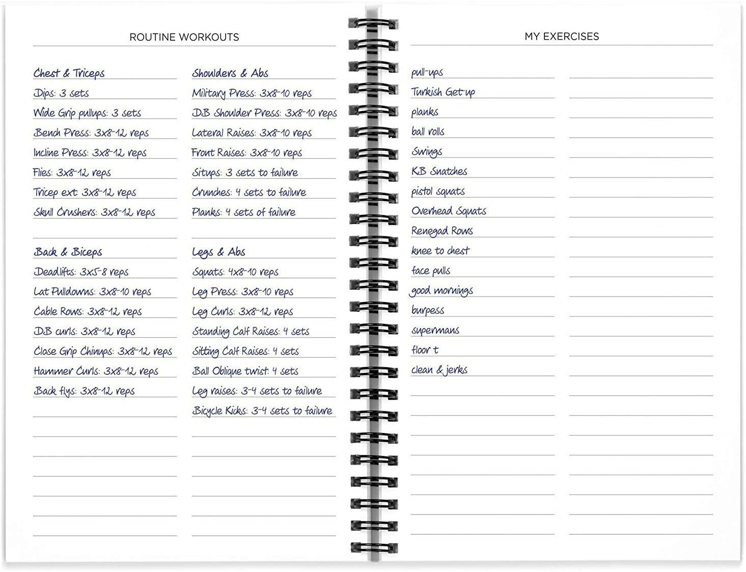 LOGO Customized Fitness Journal and Exercise Log Book for Daily Progress Tracking