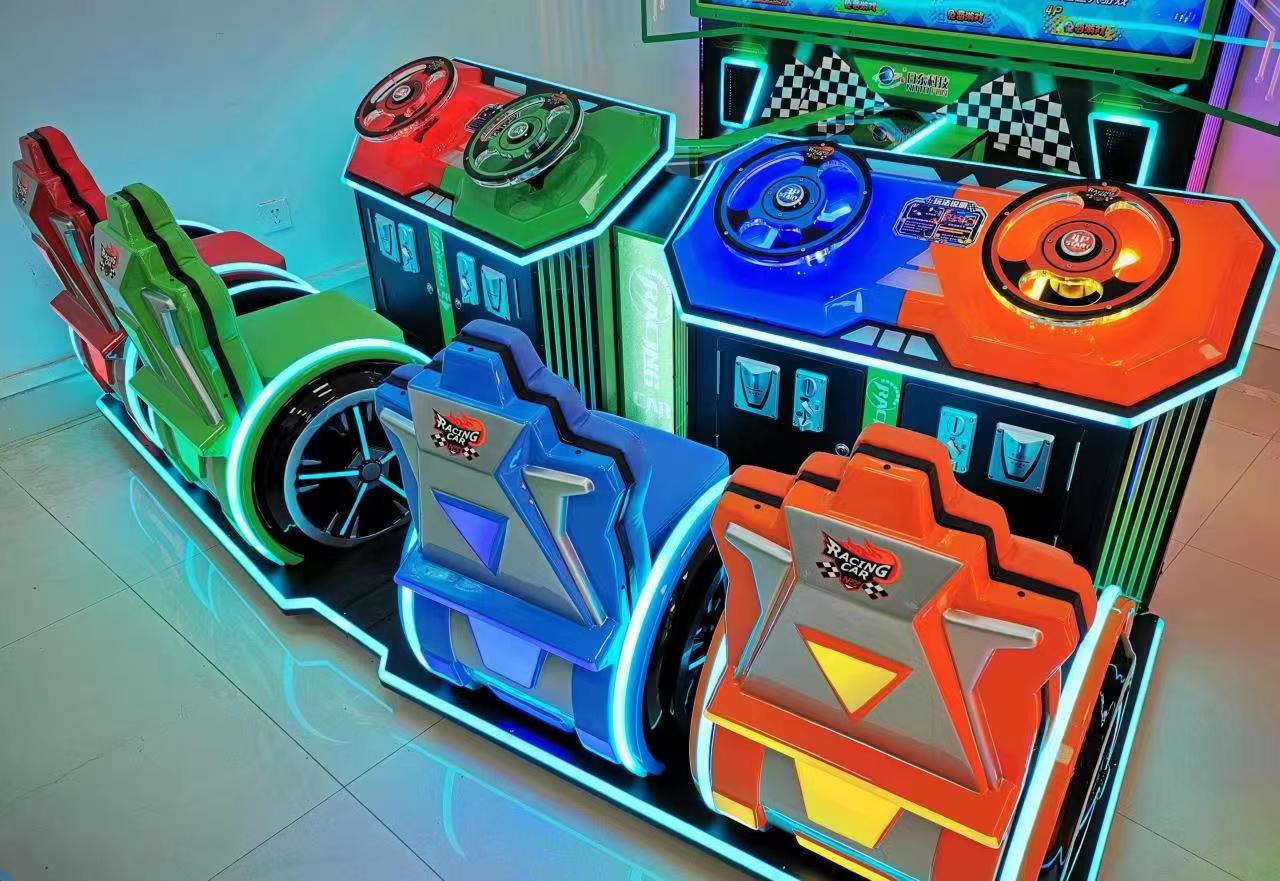 PlayFun Coin Operated Ticket Redemption Amusement Park Simulator Machine Racing Car Video Arcade Games Machine for Kids