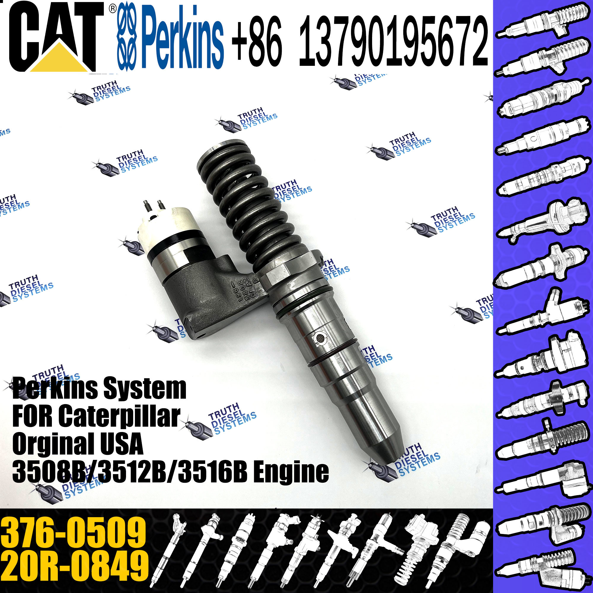 common rail injector 3920211 392-0211 20R-0849 FOR Caterpillar 3508 engine injector nozzle 3920211 392-0211 20R-0849 376
