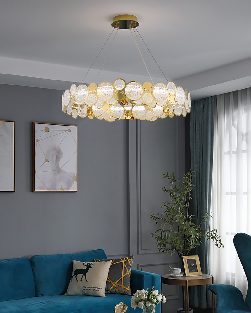 Modern chandelier lighting smoke gray glass round luxury crystal ceiling chandelier lighting(WH-CY-213)