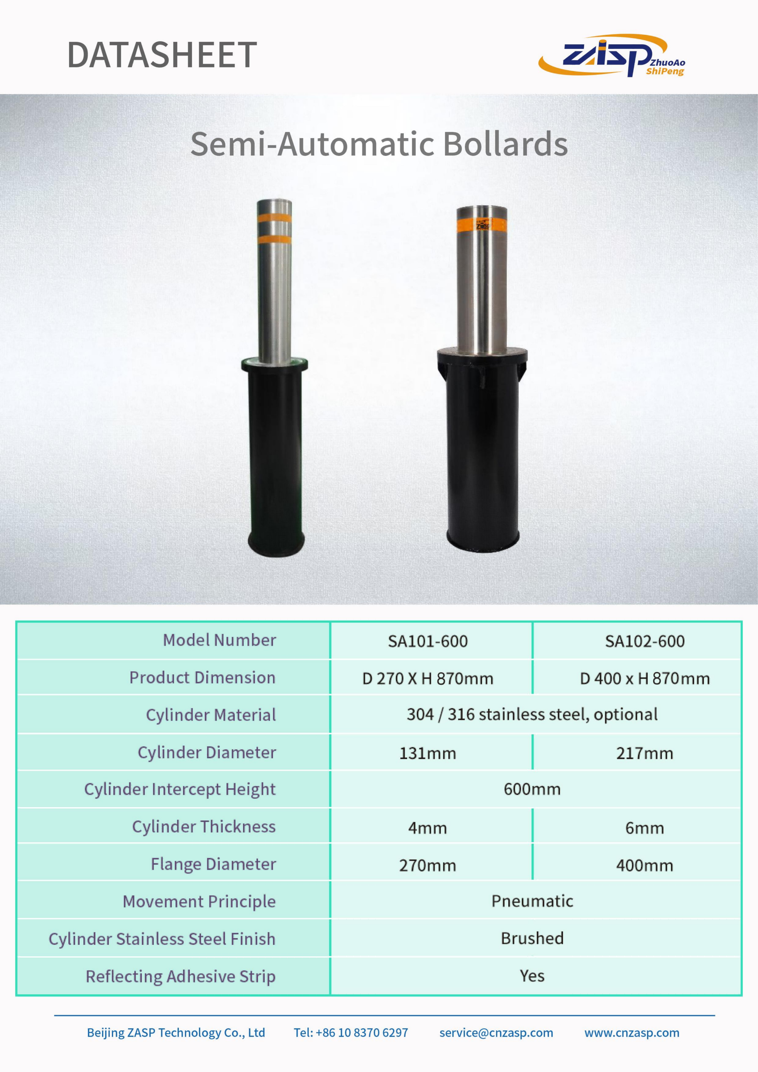 600mm Height Removable Street Bollards 131mm Diameter 4mm Thickness