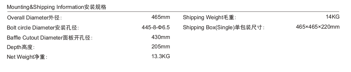 18 Inch 600W RMS Bass Loudspeaker 98dB Church Audio Equipment
