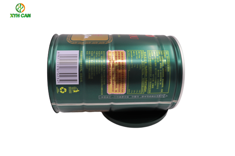Food Grade Round Metal Tin Can Plastic Lid 800g For Chicken Powder