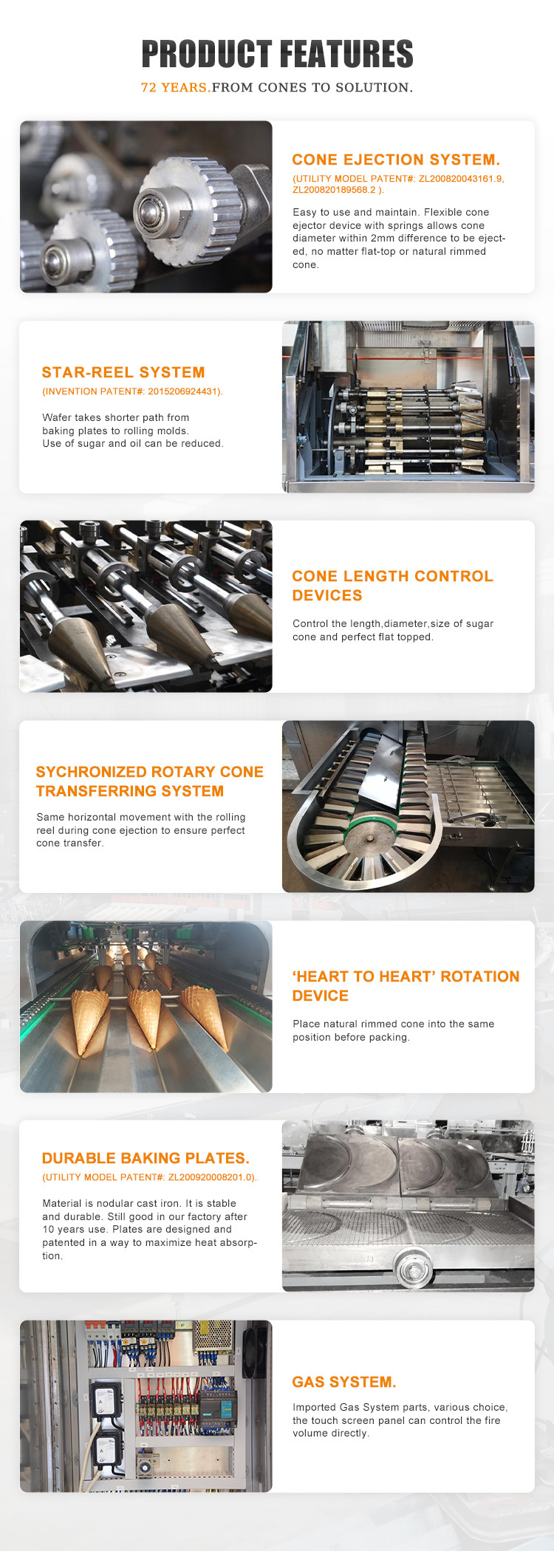 Automatic Ice Cream Cone Production Line Rolled Sugar Cone Machine