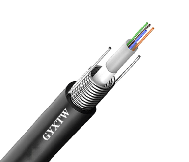 Buy cheap GYXTW 4 Core Single-Mode Outdoor Fiber Optic Cable With Steel Tape Armored from wholesalers