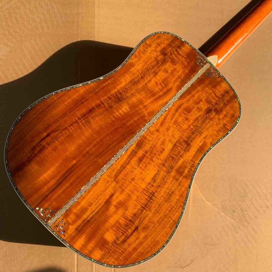 41" KOA Wood 12 Strings D45K Body Abalone Inlay Ebony Fingerboard Acoustic Electric Guitar