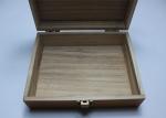 Custom Handmade Lacquered Wooden Box , Brown Color Hinged Lid Wooden Crate Boxes