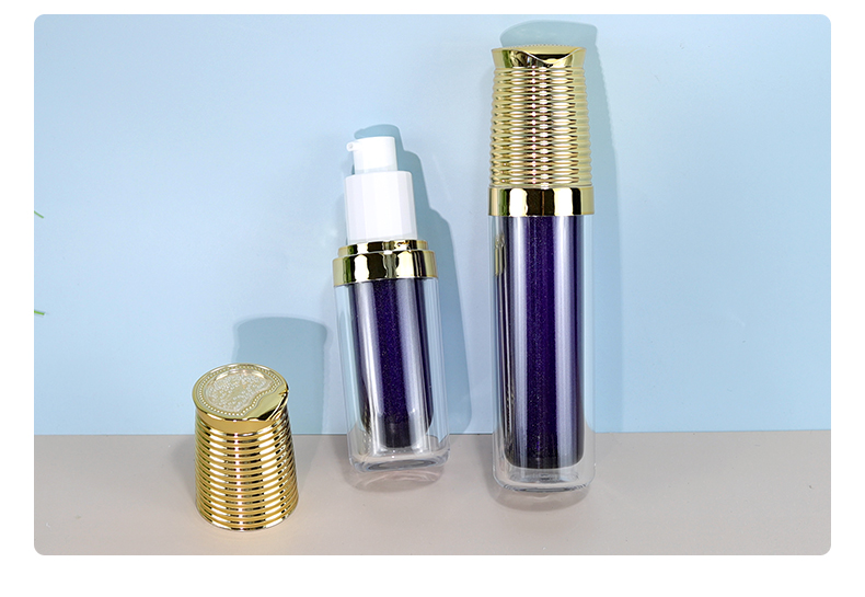 Dark Blue PET Acrylic Bottles Luxury For Facial Cleanser Serum Lotion And Cream