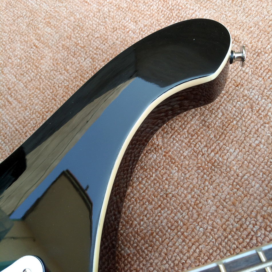 2018 Best Bass Top quality Rick 4003 model Ricken 4 strings Electric Bass guitar in black color, Chrome hardware