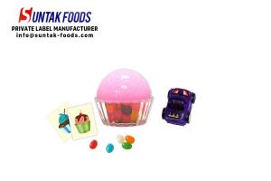 Colorful tasty confectionery cupcake jelly bean candy for children