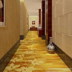 Quality 4m Width Golden Hotel Corridor Decorative Axminster Carpet For Sales With Low Prices for sale
