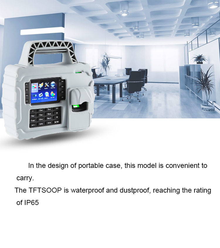 Portable Offsite Rfid Biometric Attendance System 3.5 Inch TFT Display
